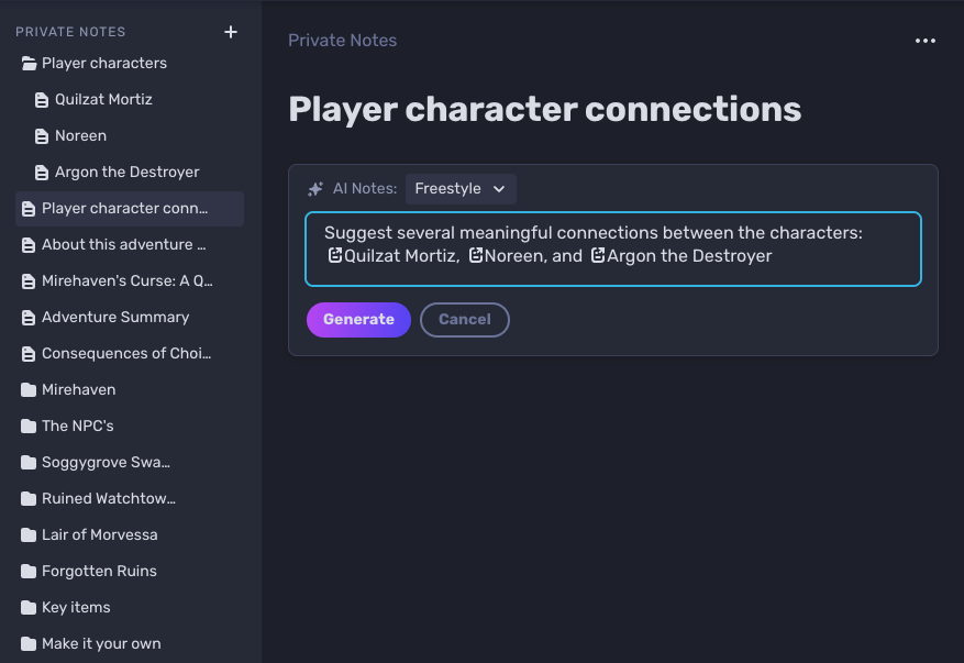 Use @mentions to inject context into prompts.