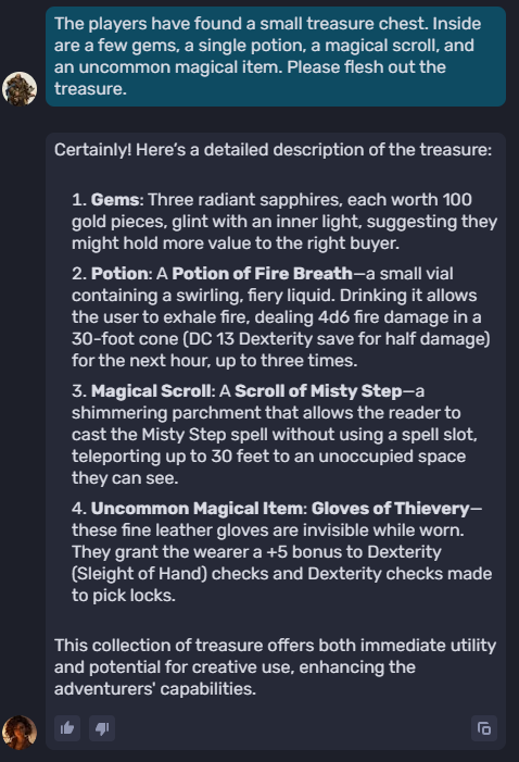 Using AI to fill a treasure chest on the fly