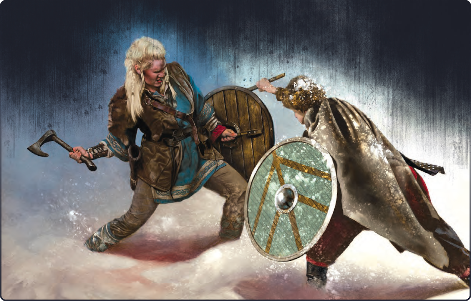 Two Vikings fighting