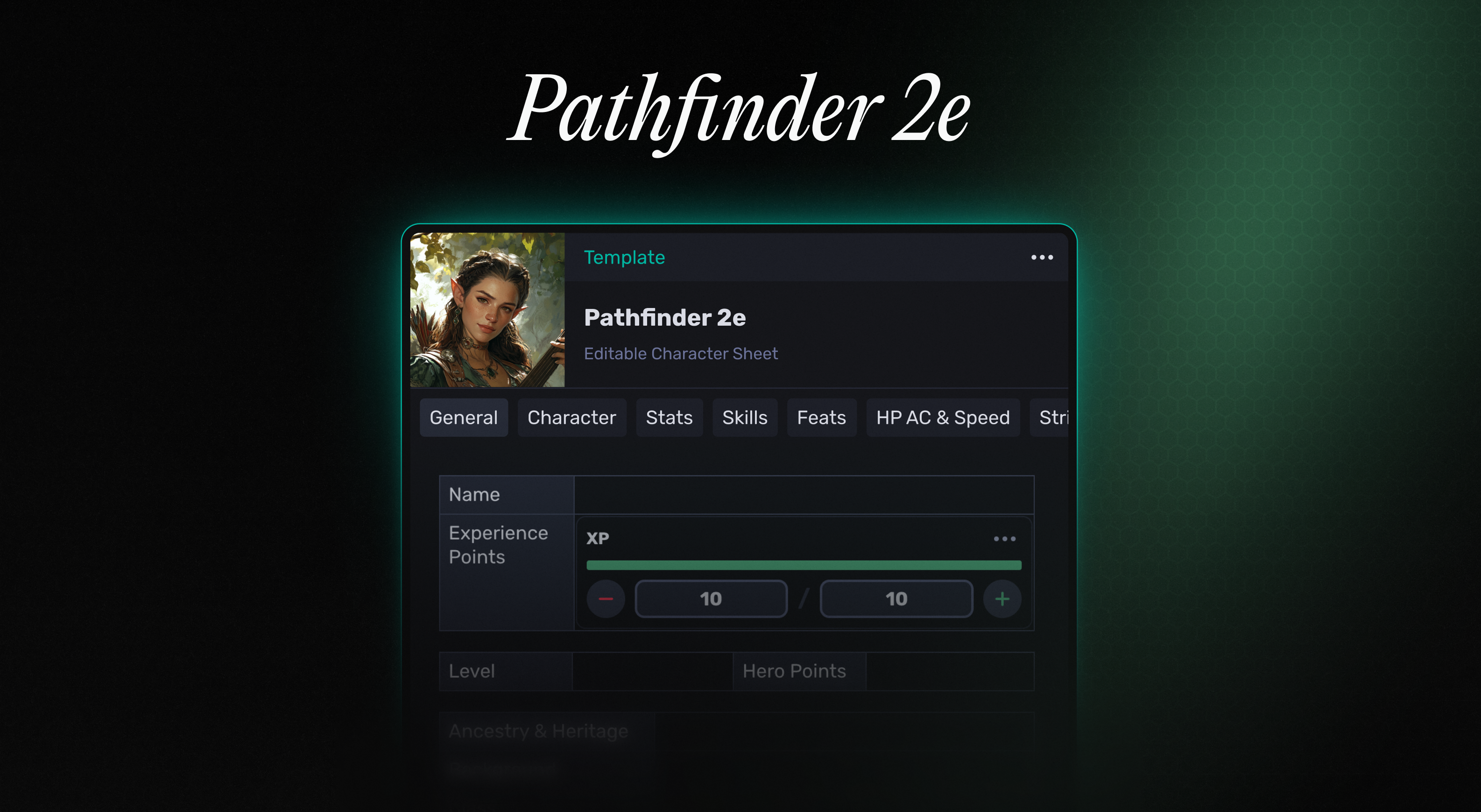 Pathfinder 2e Character Sheet Template
