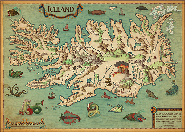 Old map of Iceland